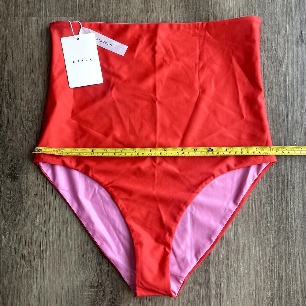 Baiia Pink and Red Women's Reversible Bikini Bottoms - Picture 4 of 6